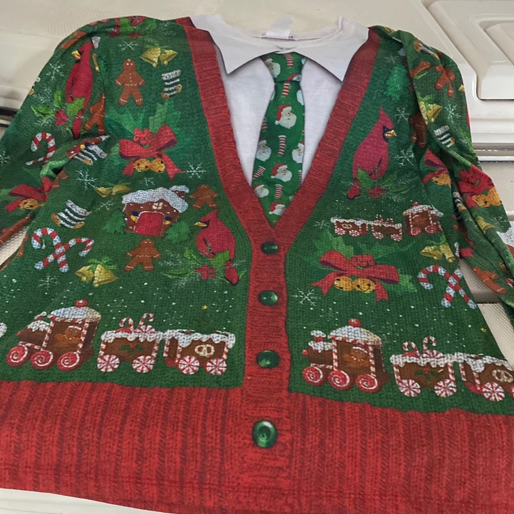 Men’s Ugly Christmas Shirt by Faux Real Photorealistic Apparel.